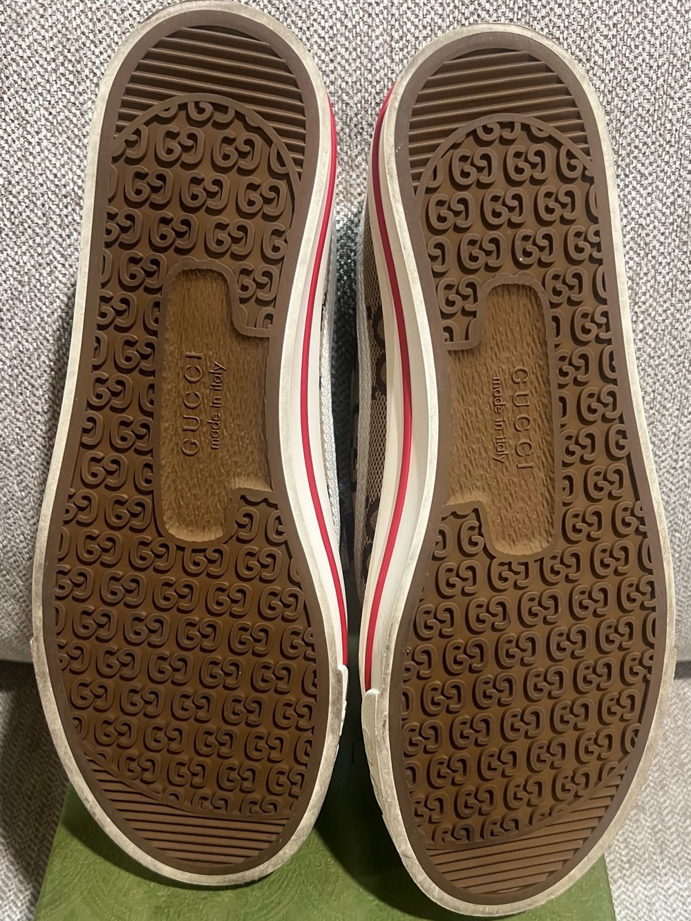 Gucci MEN Brown GG Canvas Velcro Sneakers w/ Red Trim. Size- SEE DESCRIPTION ❤️ - Picture 5 of 7